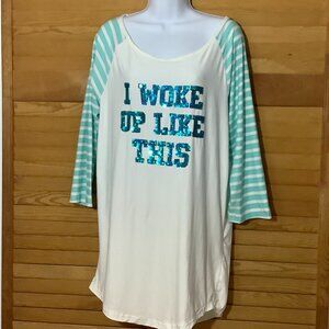 3/4 Nightgown  Grumpy / Gorgeous Lettering Large NWT